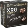 Sellier & Bellot XRG Defense 9mm Luger Ammo 100 Grain Solid Hollow Point Lead Free Box of 25