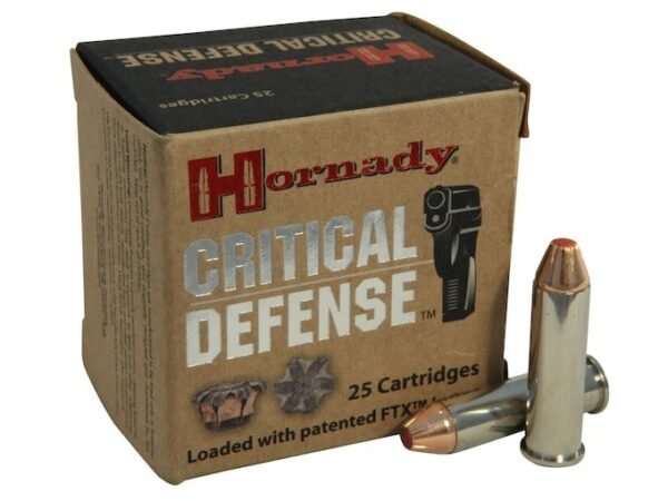 Hornady Critical Defense 357 Magnum Ammo 125 Grain Hornady FTX Polymer Tip Box of 25
