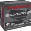 Winchester Silvertip Defense 45 Colt (Long Colt) Ammo 225 Grain Winchester Silvertip Jacketed Hollow Point Box of 20