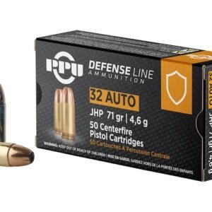PPU Defense 32 ACP Ammo 71 Grain Jacketed Hollow Point Box of 50