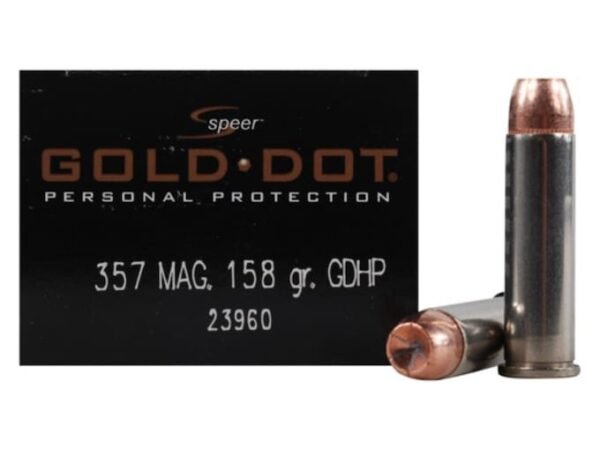 Speer Gold Dot 357 Magnum Ammo 158 Grain Bonded Jacketed Hollow Point