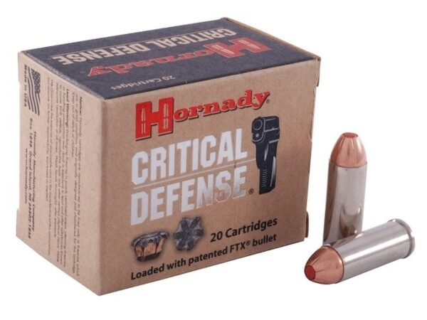 Hornady Critical Defense 45 Colt (Long Colt) Ammo 185 Grain Hornady FTX Polymer Tip Box of 20