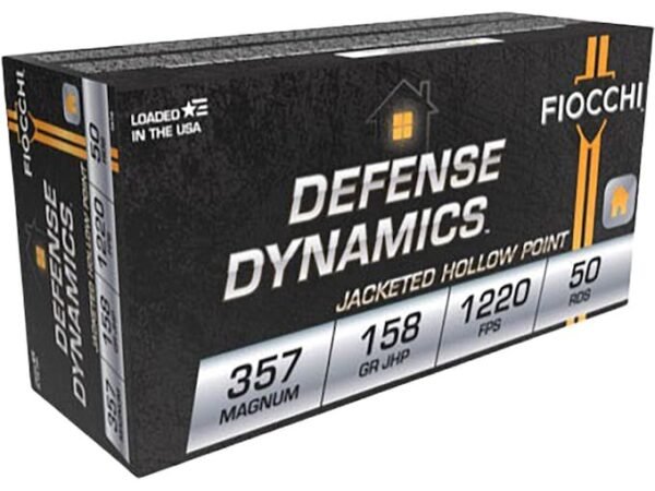Fiocchi Shooting Dynamics 357 Magnum Ammo 158 Grain Jacketed Hollow Point