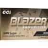 Blazer Brass 9mm Luger Ammo 115 Grain Jacketed Hollow Point Box of 50