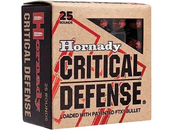 Hornady Critical Defense 38 Special +P Ammo 110 Grain Hornady FTX Polymer Tip Box of 25