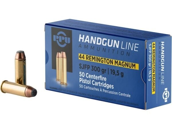 PPU 44 Remington Magnum Ammo 300 Grain Semi-Jacketed Soft Point Box of 50