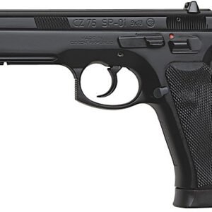 CZ 75 SP-01 Semi-Auto Pistol 01152, 9mm, 4.72″, Rubber Grip, Black Finish, 10 Rd, w/Integral 1913 Accessory Rail