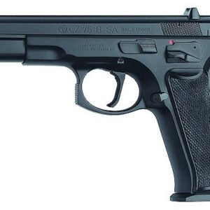 CZ 75B Semi-Auto Pistol 01150, 9mm, 4.7″, Black Plastic Grip, Black Finish, 10 Rd, Single Action Only