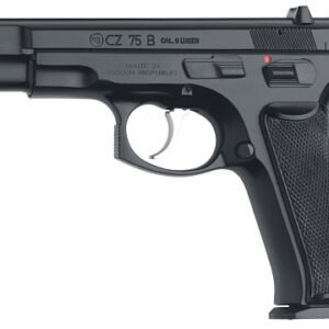 CZ 75B Semi-Auto Pistol 91102, 9mm, 4.7″, Black Plastic Grip, Black Finish, 16 Rd