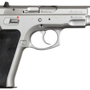 CZ 75B Semi-Auto Pistol 91128, 9mm, 4.7″, Black Grip, Stainless Finish, 15 Rd, 3 Dot Sights