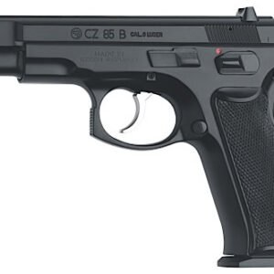 CZ 85 Semi-Auto Pistol 01201, 9mm, 4.7″, Black Plastic Grip, Black Finish, 10 Rd, Fixed Sights