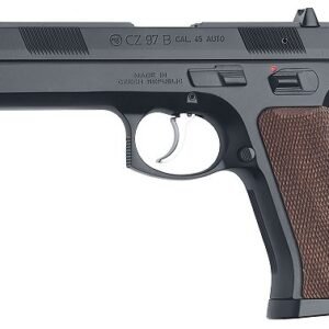 CZ 97B Semi-Auto Pistol 01401, 45 ACP, 4.8″, Wood Grip, Black Finish, 10 Rd